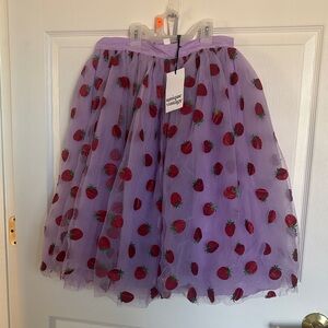 Unique Vintage Lavender Purple Tulle Skirt Glitter Strawberries